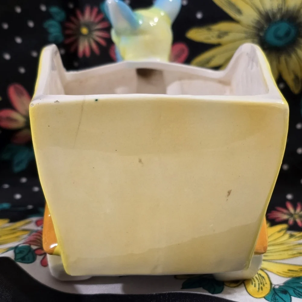Japan Donkey Taxi Ceramic Vintage Planter Home Decor Accent